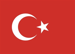 [ai] The flag of Turkey featuring a red background with a large white crescent moon and a star.